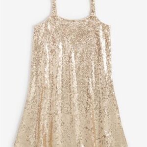 Gold Sequin Sleeveless Dress
